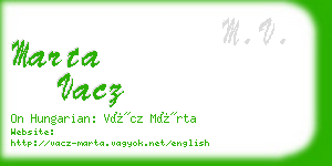 marta vacz business card